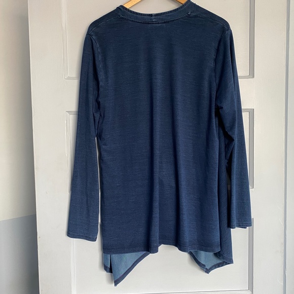 NWT Pure J.Jill Indigo V Neck Wrap Long Sleeve Super Soft And Comfortable NEW - Picture 3 of 5